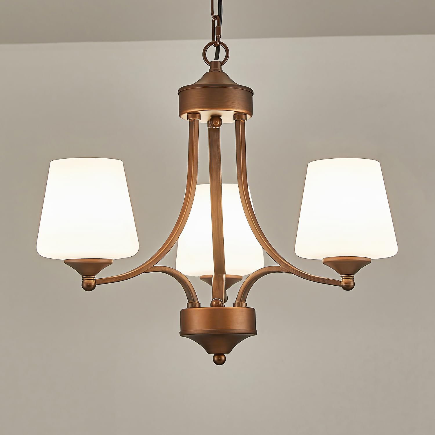 3-light oil rubbed bronze chandelier for dining room farmhouse pendant light fixture with frosted glass rustic ceiling lighting modern hanging lamp for kitchen island entryway, 47.2" height adjustable