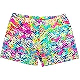 Neon Chevron Shorts Spandex Shorts (2.5 In. Adult M 8-10, Neon Chevron)