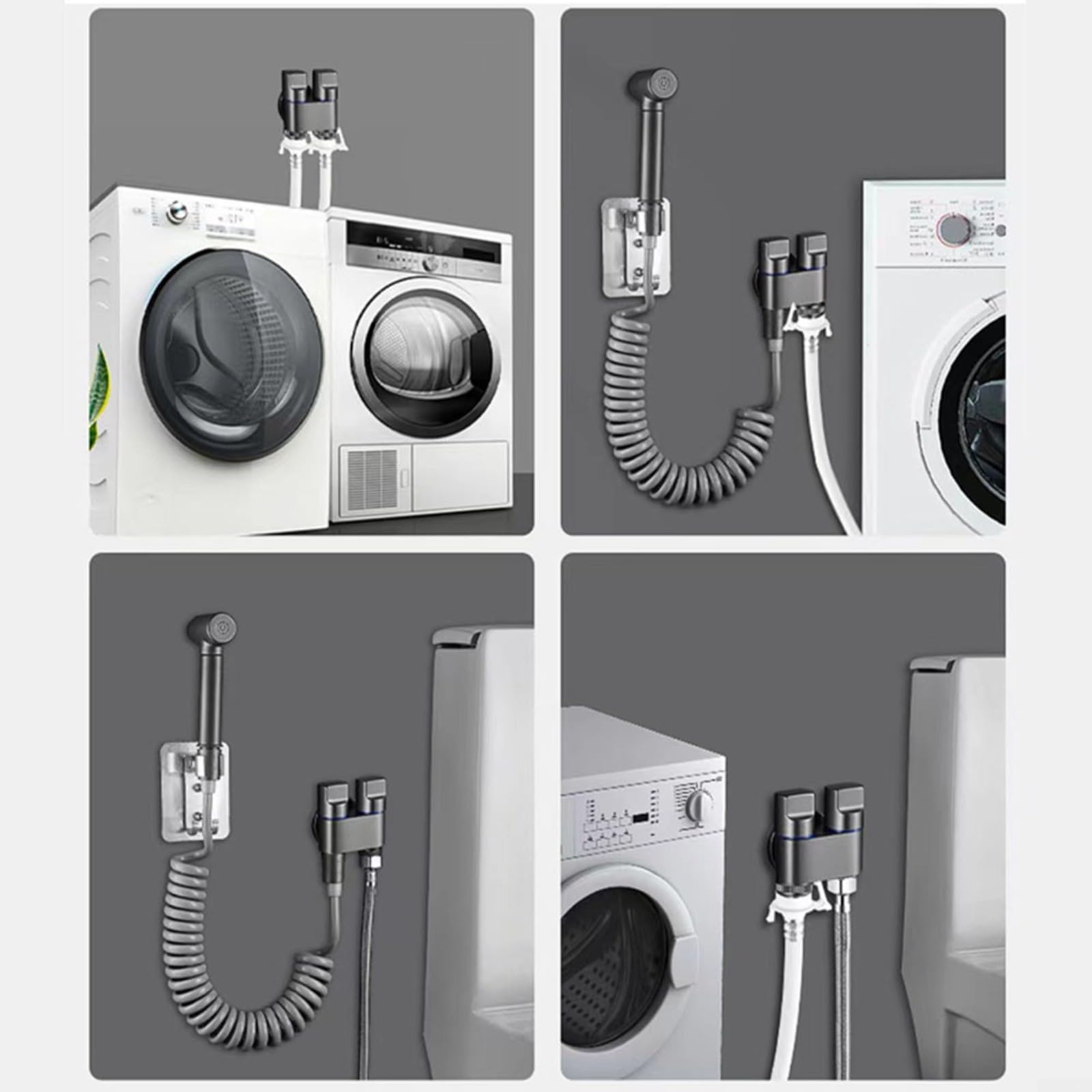 Valvola Angolare G1/2 1 Ingresso 2 Uscite - Per Rubinetto Lavatrice O WC, In Lega, Nero - Foto 10