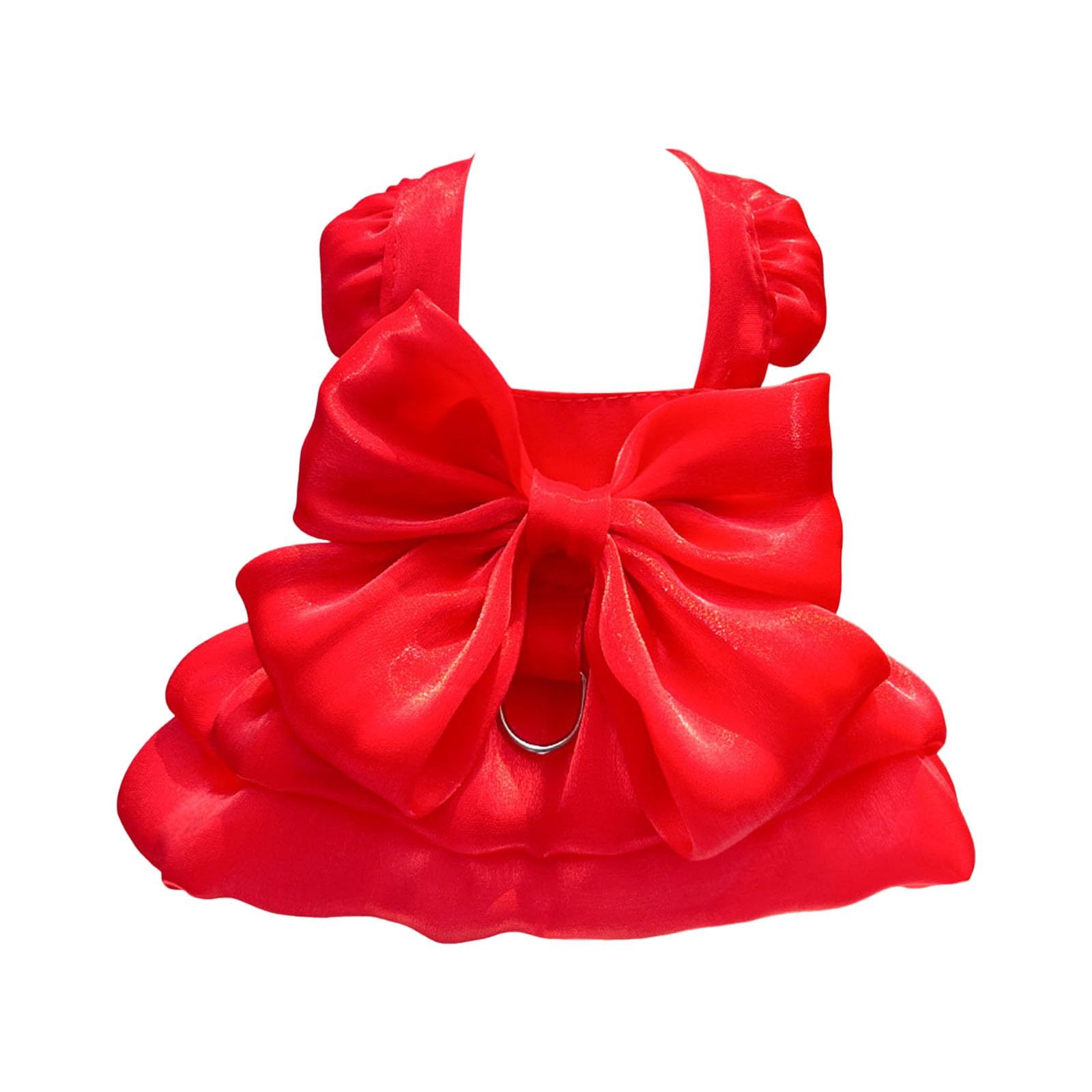 Generisch 2026 Dog Dress for Small Dogs, Cat Bow Dress with D-Ring, Wedding Clothes for Dog Girls, Puppy Tutu Skirt, Summer Costume Dogs, Pet Wedding Dress, Cat Dress, (Red, M)