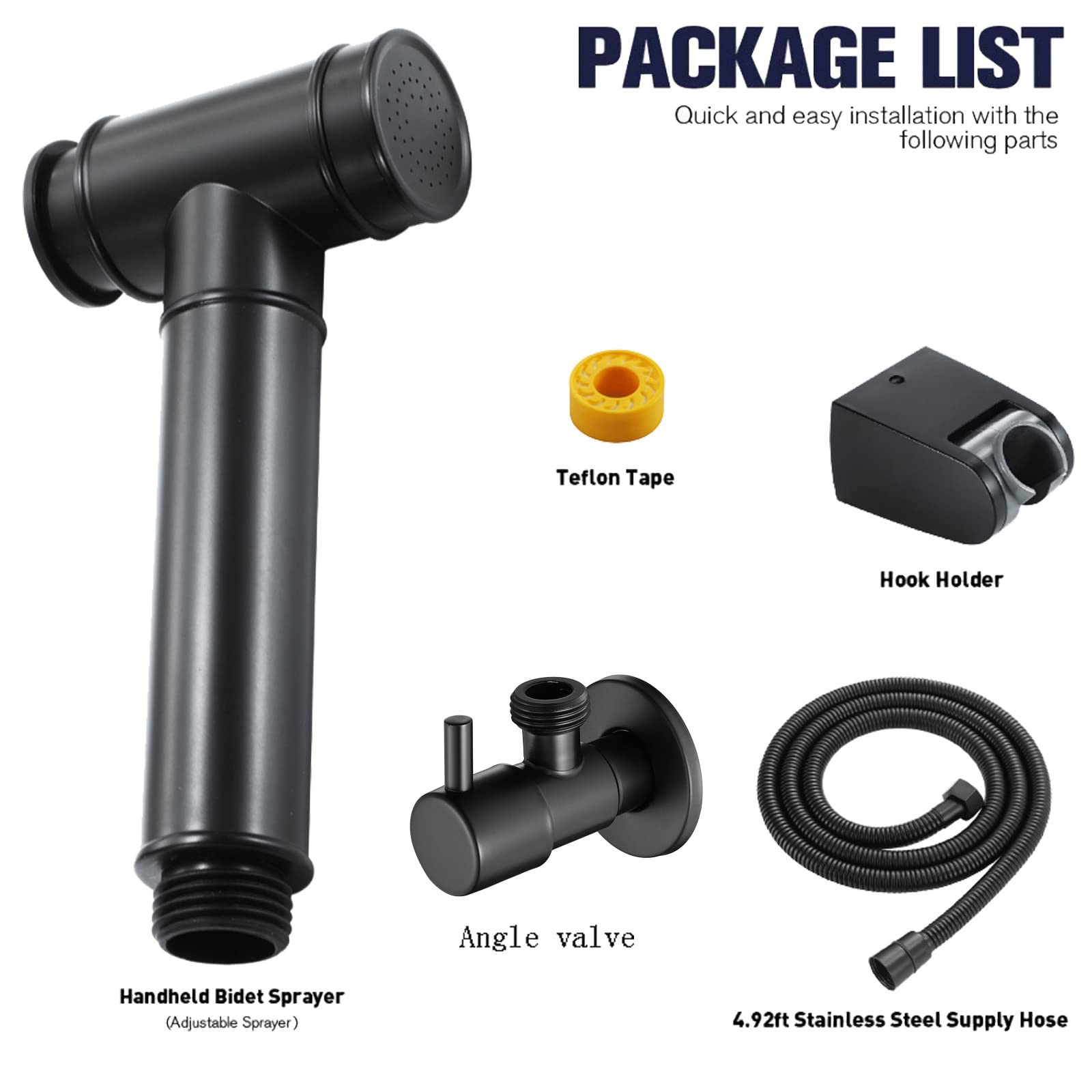 Douchette WC, Pulvérisateurs de Bidet à Main Multifonctionnel Douchette Toilette WC Haute Pression Bidet Toilette avec 1.5m Acier Inoxydable Tuyau Kit Hygiene WC pour Hygiène Personnelle
