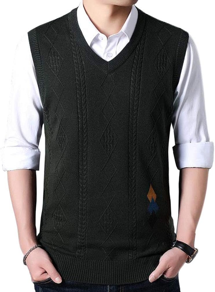 えみり メンズ ニットベスト 春秋冬 ノースリーブ ビジネス Vネック チェック柄 カシミヤ 紳士 暖かい チョッキ フォーマル ゴルフウエア 無地 大きいサイズ 11周年記念イベントが