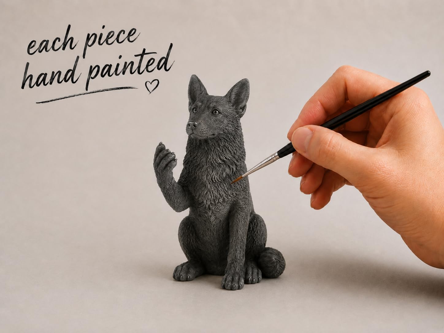 JFSM INC. Black German Shepherd Middle Finger Figurine – Funny 3.5-Inch Resin Dog Statue, Holiday Stocking Stuffer – Pet Lover Gift, Desktop or Home Office Décor