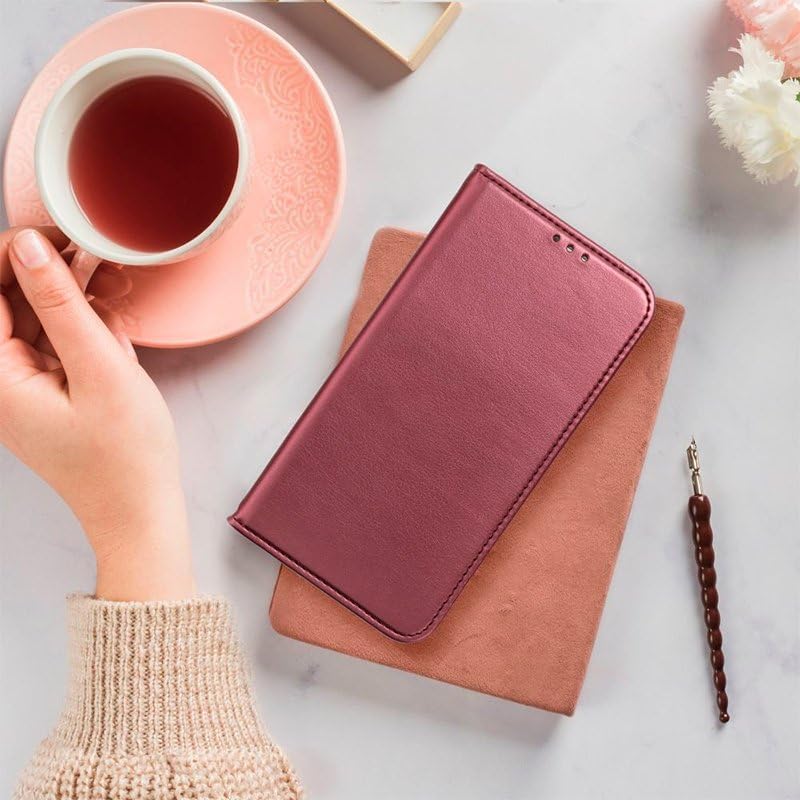 Cool Flip Cover Case for iPhone 16 Pro Smooth Burgundy