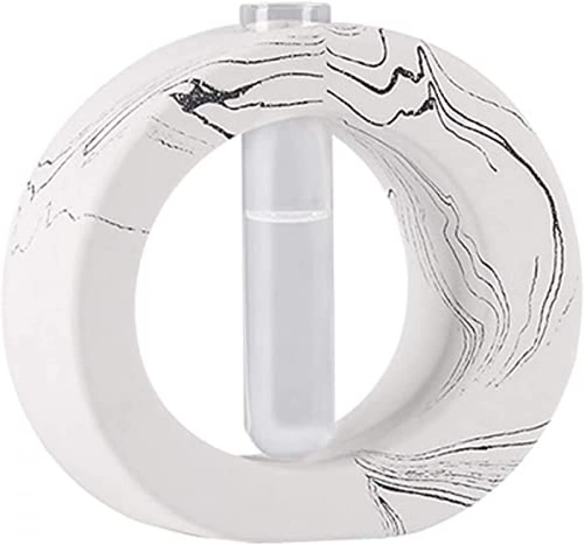 Danai Small Marble Vase Round Cement Mini Glass Test Tube Hydroponic Vase Ornament Single Vase-A