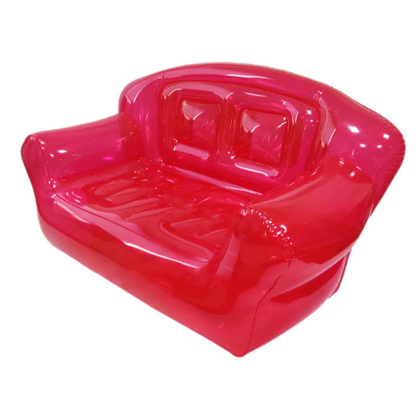 Inflatable Sofa Bed Inflatable Couch for Camping for Festivals Summer Adults Red-image-35