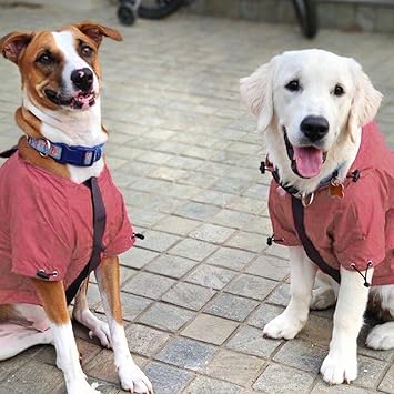 Heads Up For Tails Drizzle Buddy Dog Raincoat - Pink - 4XL