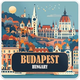 Generic Hungary Budapest City Sticker - Vinyl Waterproof Decal Quirky Gift Idea for Car, Laptop, Wall, Window, Book Cases, Water Bottle, Bumper Sticker Size - 5'' Longer Side