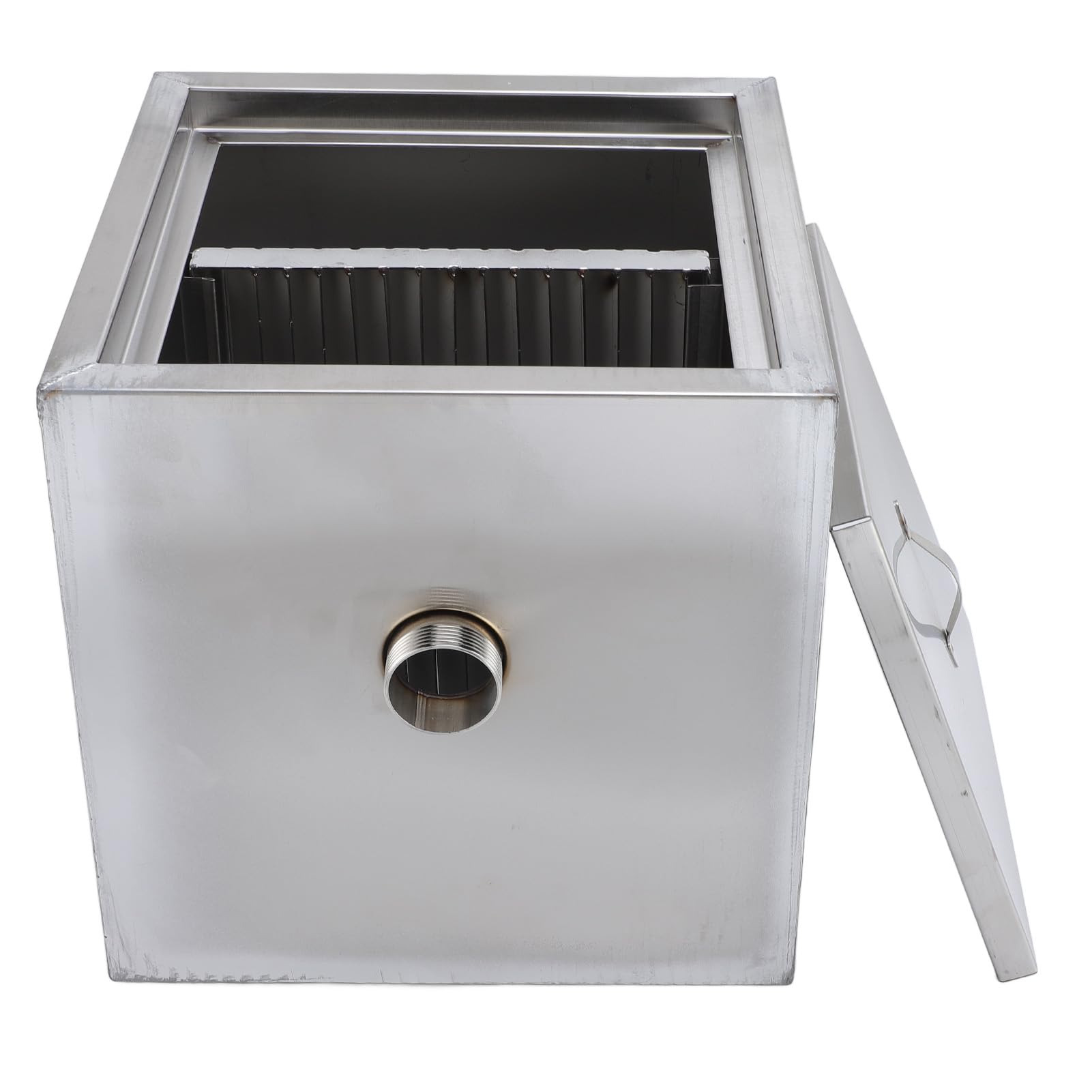 Commercial Grease Interceptor, 30x30x30cm Stainless Steel Grease Trap Under Sink Grease Trap Waste Water Oil Water Separator for Restaurant Factory 50mm Inner Pipe Diameter