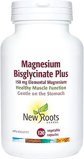 New Roots Herbal - Magnesium Bisglycinate Plus, 120 Capsules - 150mg Elemental Magnesium with L-Taurine Supplement - Magnesium Bisglycinate Chelate -Healthy Bones, Healthy Teeth & Muscle Cramps Relief