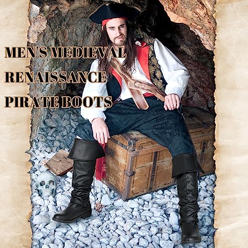 Image of Ramede Pirate Costume Boots Men Medieval Renaissance Boot Adult
