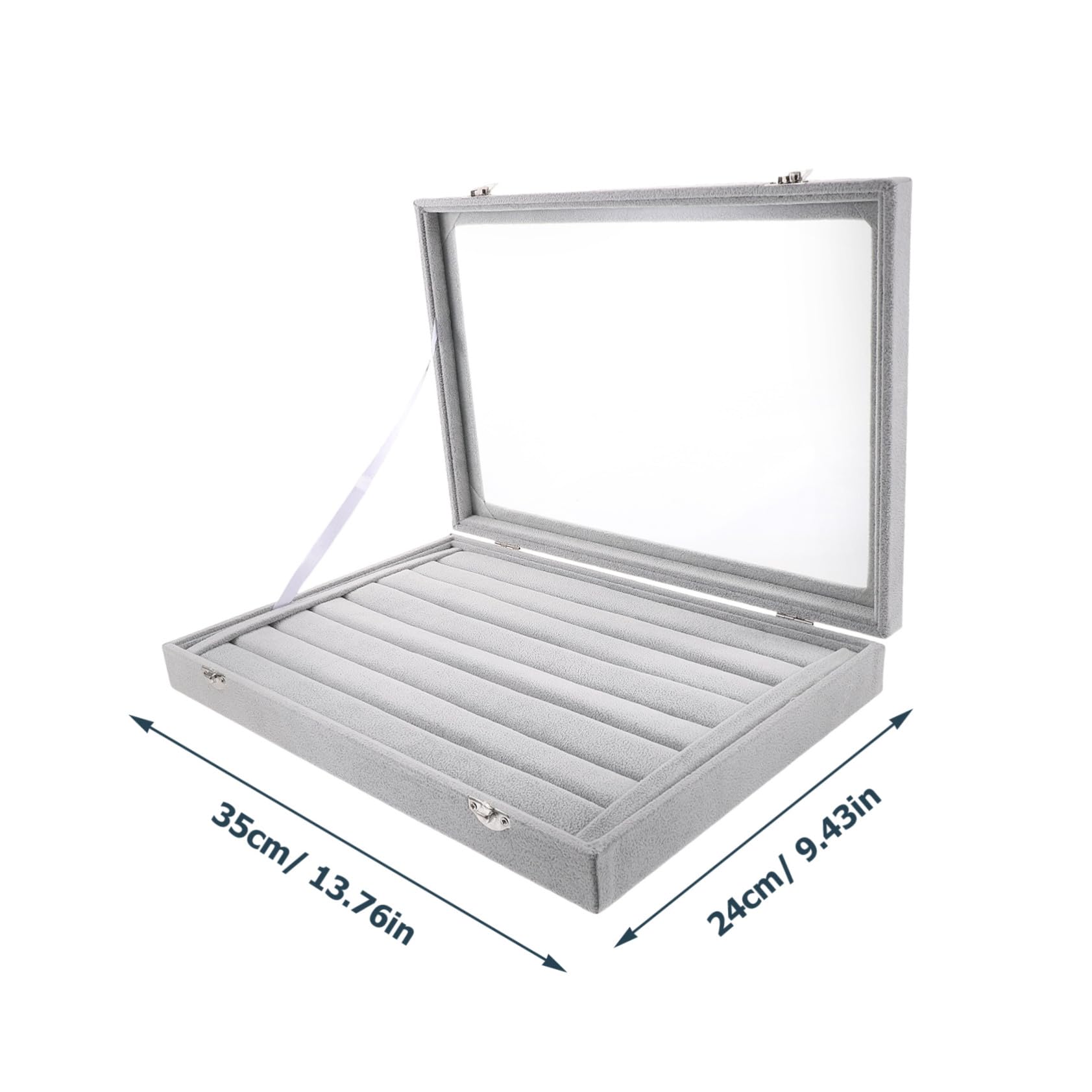Uonlytech Caja de Almacenamiento de Anillos Transparente Tapa Bandejas Apilables para Organizar Joyas Caja de Anillos para Exhibir Joyas