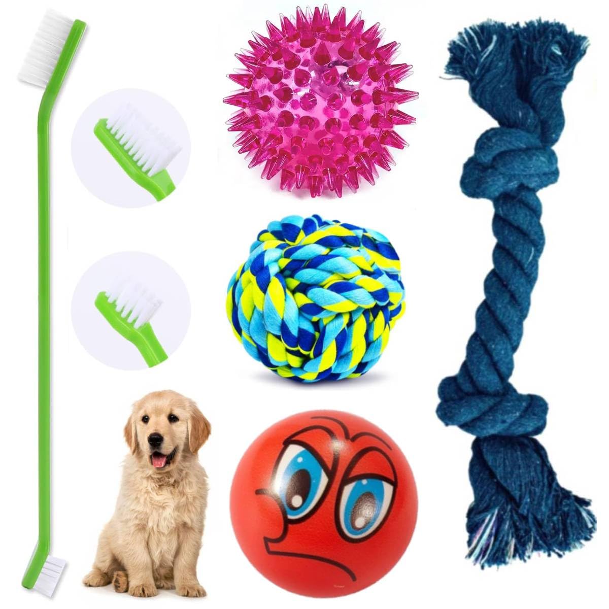 PETZLUV Dog Ball & Chew Rope Toys Combo Pack – Durable Rubber Ball, Squeaky Toy, Soft Foam Ball, and Interactive Rope Chew Toys – Perfect for Fetch, and Playtime (B0DFTRKCTL) Amazon Price History, Amazon Price Tracker