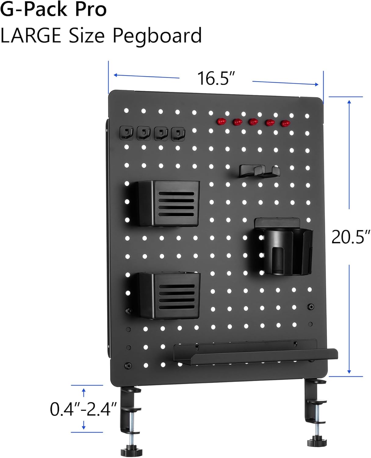 Gaming Desk Organizer | Large Pegboard & Privacy Panel