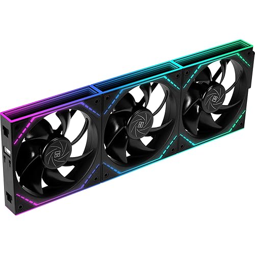 Thermalright TL-M12Q X3 120mm PC Case Fans, 2000RPM High Airflow, ARGB Daisy-Chain, Infinity-Mirror Lighting, 3-Pack