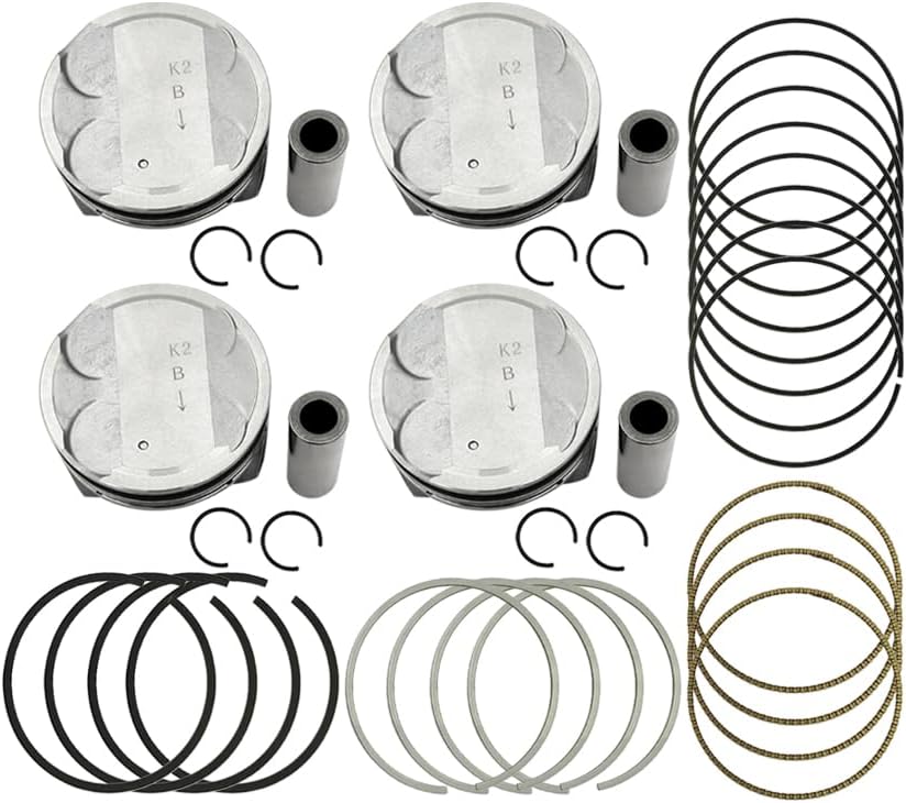 STD Engine Piston & Pin & Piston Rings Set Fit for Hyundai Elantra 2017-2018 Veloster 2019 Kona 2018-2019 2.0L L4, Replace 23040-2E601 23041-2E800