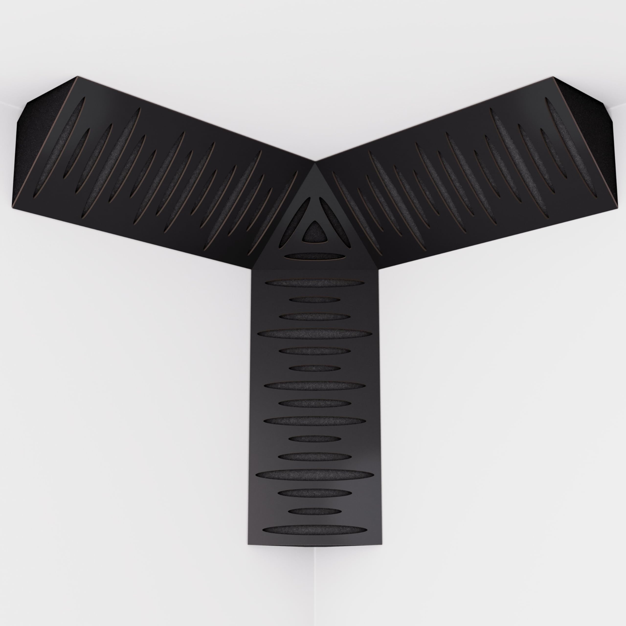 Kit de 3 mini pièges à basses « PULSE-mini » et d'un piège à basses cubique « TRICUB-PULSE » | Mousse acoustique avec plaque HDF laminée perforée | Couleur : (Noir, PULSE-m+cubPuls)