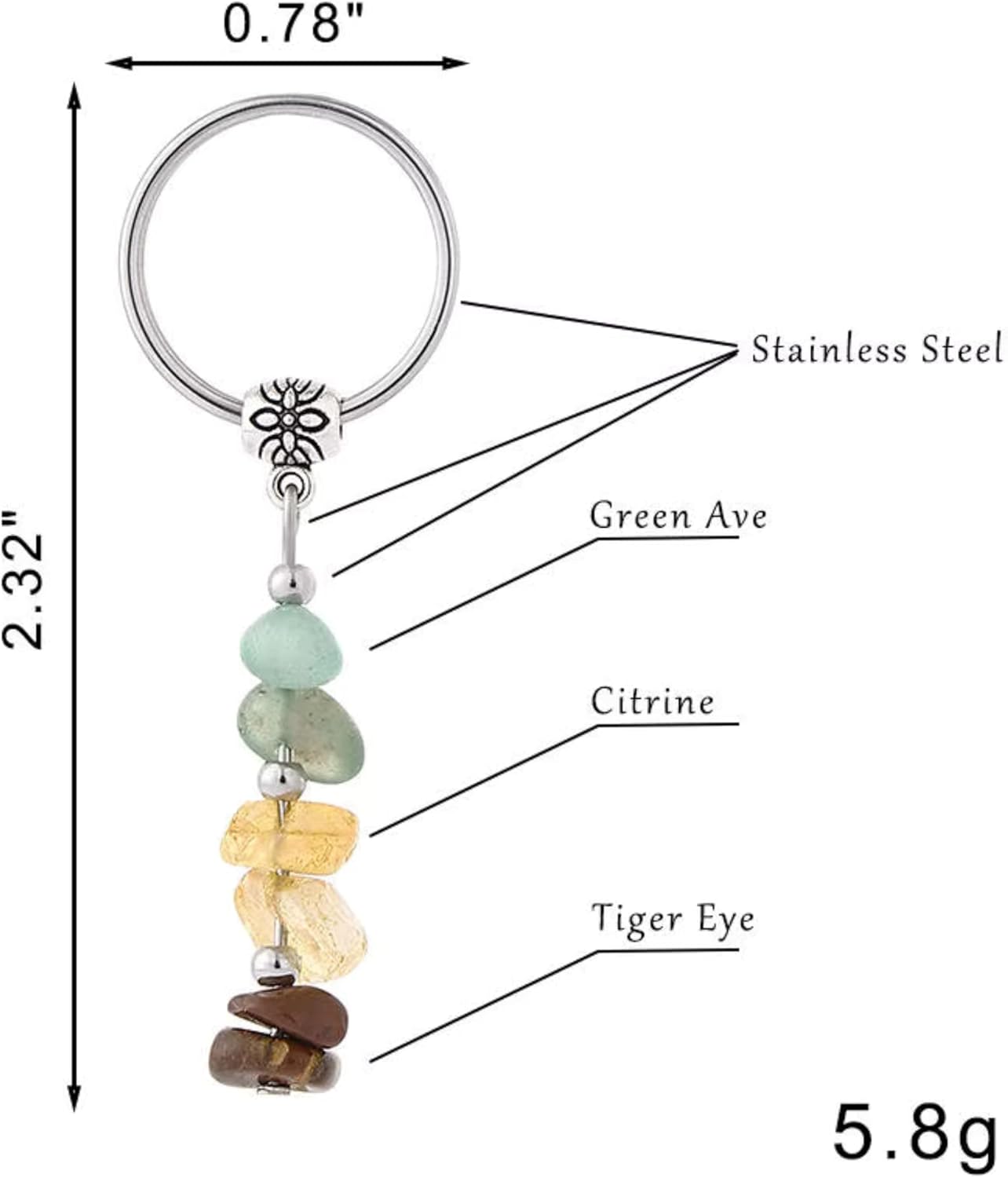 Crystal Healing Stone Keychain Gift for Women, Cute Best Friend, Coworker, Teacher, Nurse, Retirement, Farewell, Going Away, Housewarming, New Job Accessories, Good Luck Key Chains ( Anxiety Relief ) - Image 2