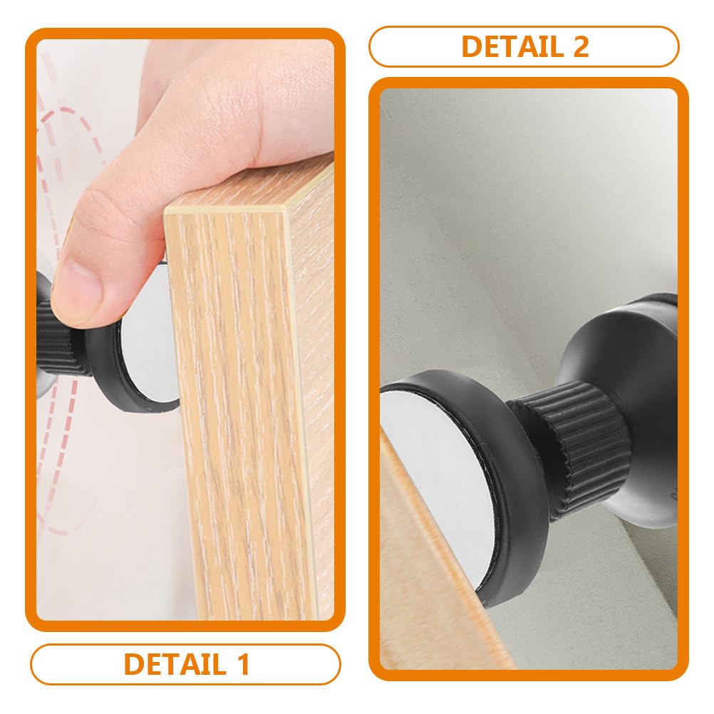 Cabilock 4pcs Adjustable Headboard Stoppers Bed Frame Wall Protectors Anti-Shake Tool for Stable Bed Support Threaded Bed Stoppers to Prevent Movement and Squeaking