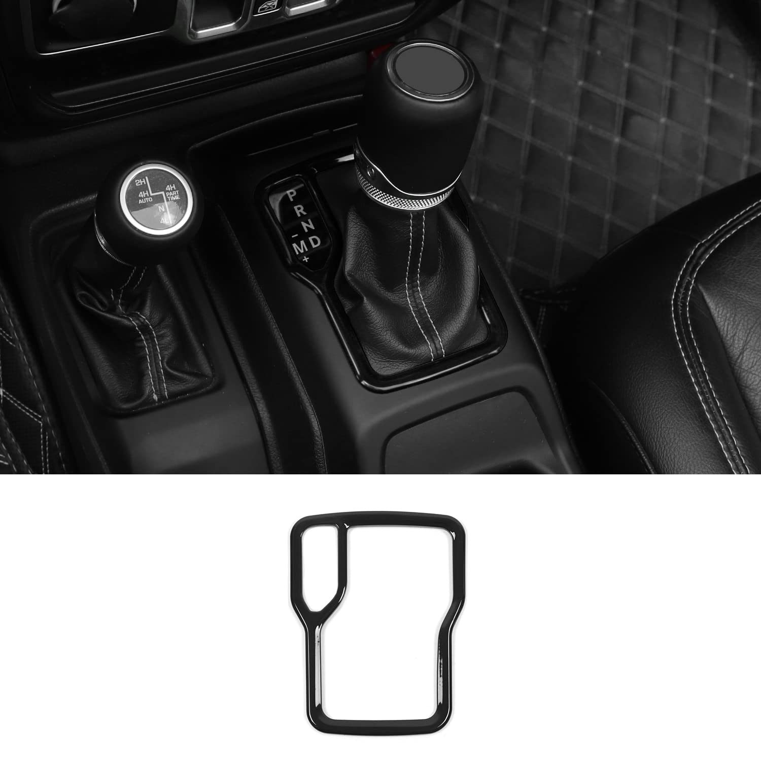 RT-TCZ for Wrangler JL Black Gear Shift Trim Cover Frame for Jeep Wrangler JL JLU Gladiator JT 2018-2024 Black Interior Accessories