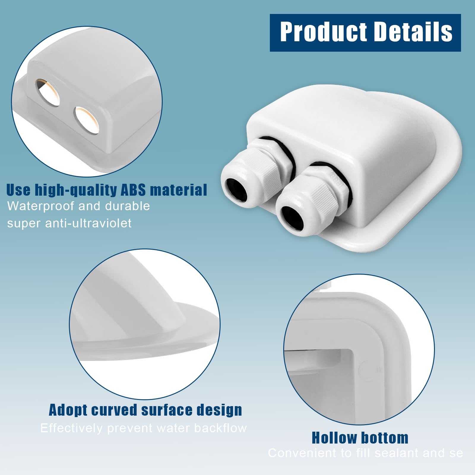 Scatola Passacavi Per Ingresso Cavi Sul Tetto, Cavo Pannello Solare Camper Roulotte Barca B~p142169711 - Foto 8