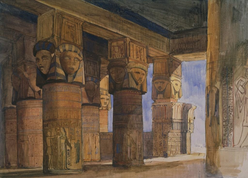 Impresión de óleo clásica sobre lienzo de William Muller, el Templo de Denderah (60x90cm) 5