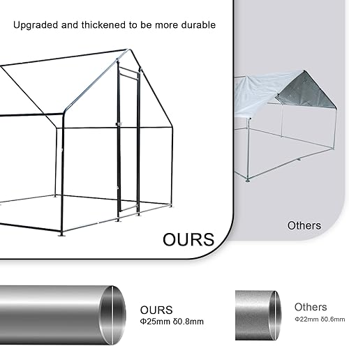Miniatura 4 de 13.1 pulgadas de largo x 9.8 pies de ancho x 6.6 pies de alto, jaula de metal grande para aves de corral, jaula de hábitat para conejos, gallinero