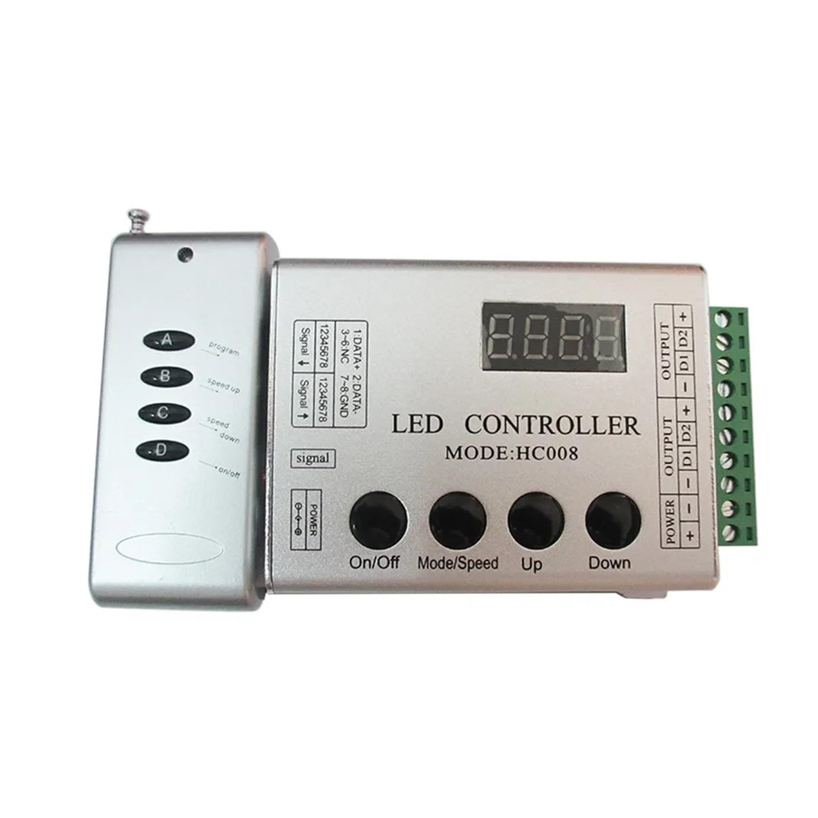 Contrôleur de Pixels LED Haute Précision HC008 Variateur RVB 4 Touches