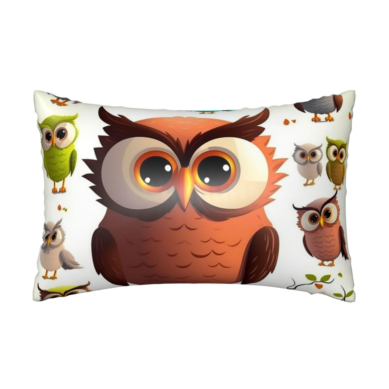 Satin Pillowcase for Hair and Skin, Cartoon owl Pillow Case Queen Size 20x30 Inches, Cooling Silky Pillowcases with Zipper Ultra Smooth and Soft Pillow Cover for Sleeping
