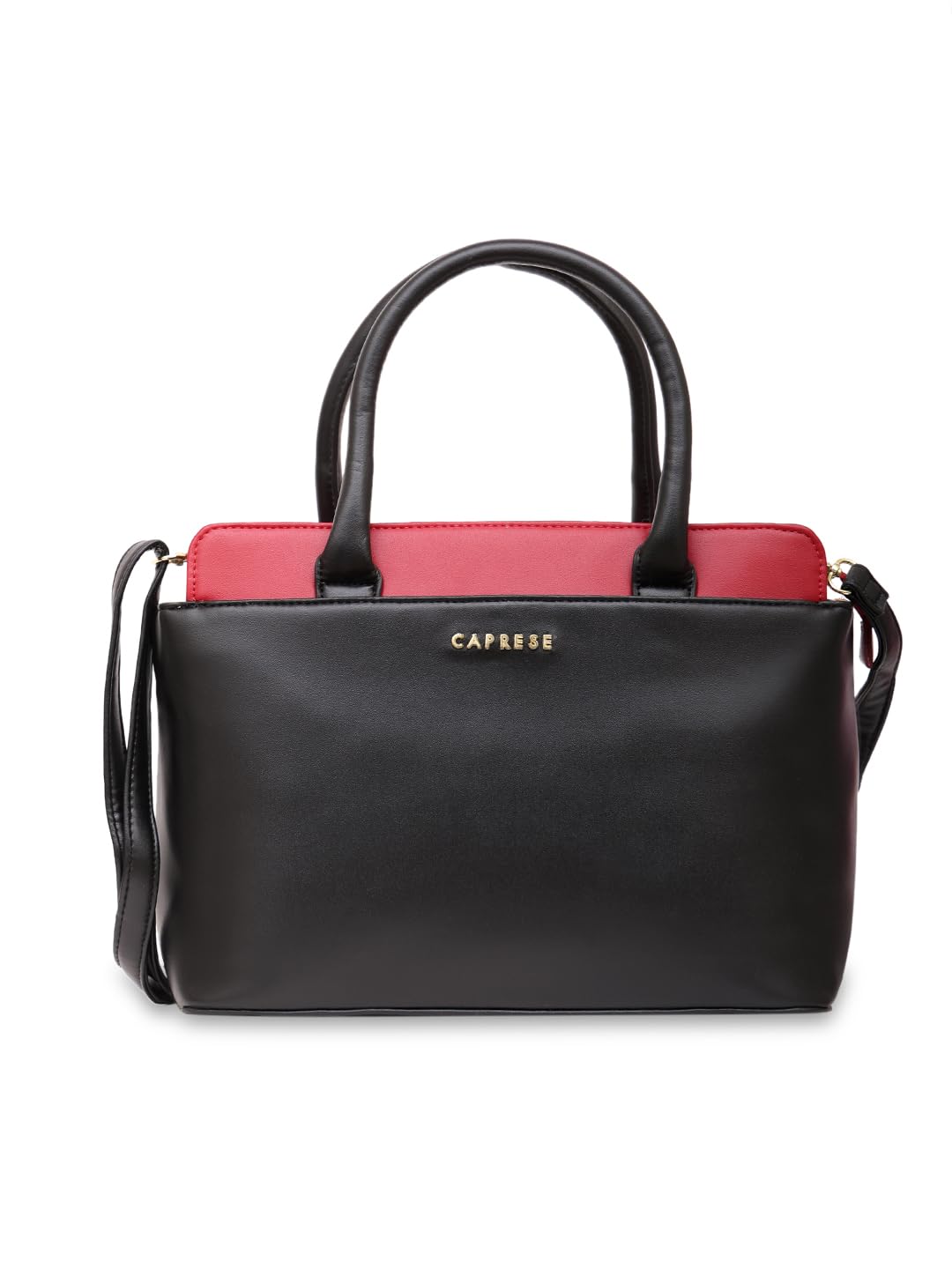 Caprese LIZZY SATCHEL MEDIUM BLACK SOLID WOMENS HANDBAG (B0D49DCRW9) Amazon Price History, Amazon Price Tracker
