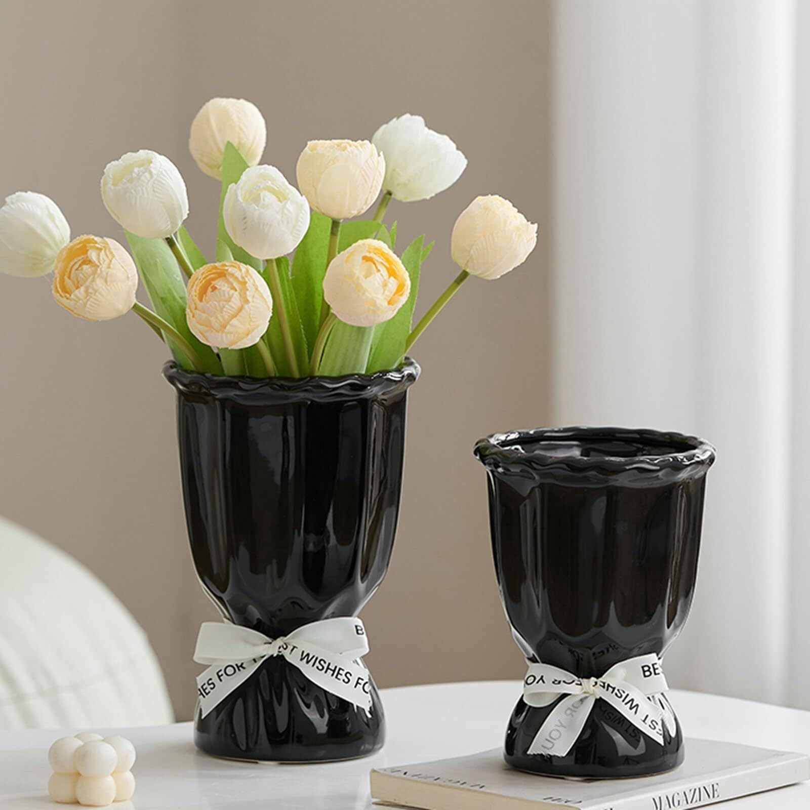 Vasi per fiori Vaso liscio Semplici ornamenti domestici for rose, tulipani, gigli, design lucido Centrotavola