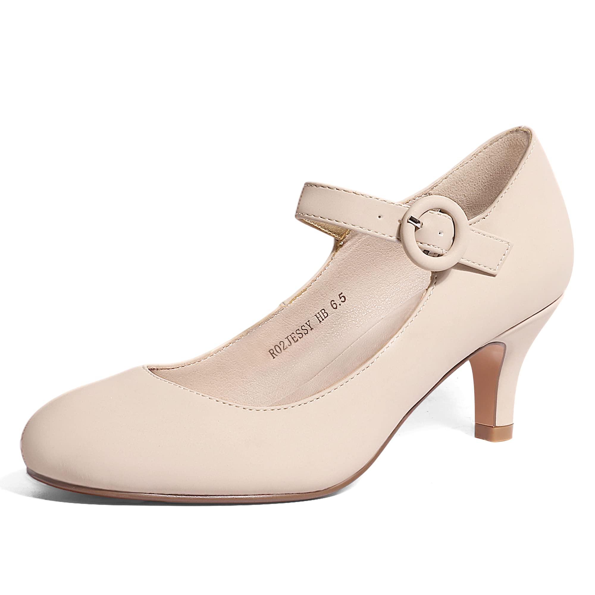 IDIFU Women's Jessy Dress Mary Jane Shoes Low Kitten Heels