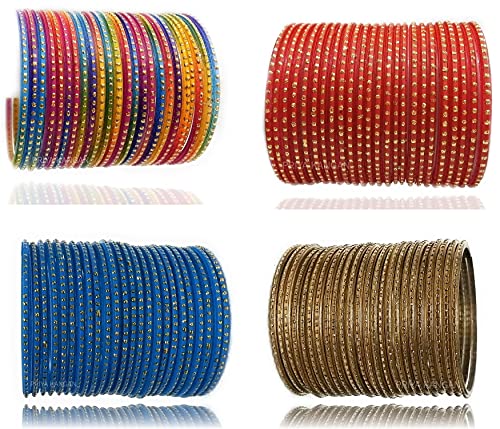 Beautifull Nion Dot Pattern Glass Bangles For All Occasions Type (Pack of 96 Bangles), 2 60, Glass, no gemstone