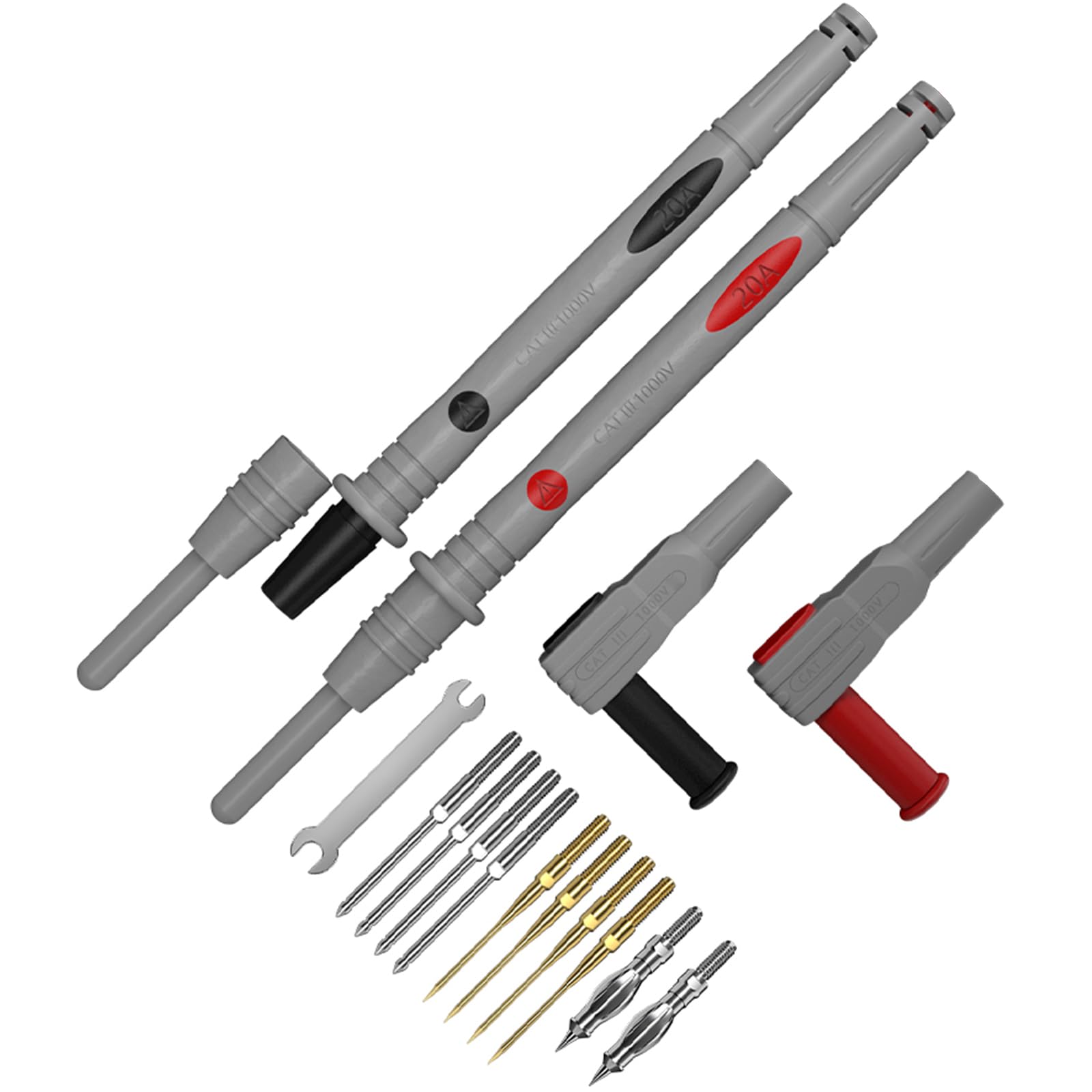 20A 1000V Multimeter Probes Leads, Multimeters Set Pen Electrical Testing Probe Comfortable Grip Multimeter Leads