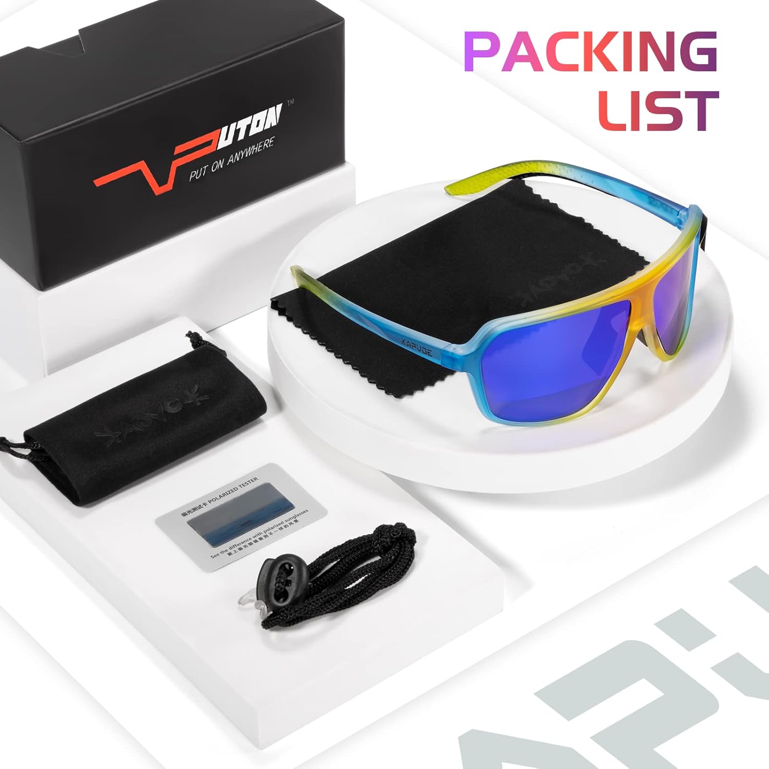 KAPVOE Polarized Sports Sunglasses for Men Women UV 400 Protection Glasses for Cycling Baseball Mountain Bike K64