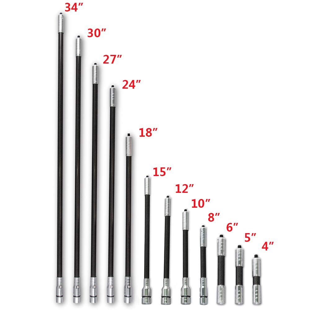 Estabilizador de Arco 4"-34" Barra de Equilibrio Varilla de extensión Estabilizador de Tiro con Arco de Fibra de Carbono para Arco Compuesto Arco recurvo