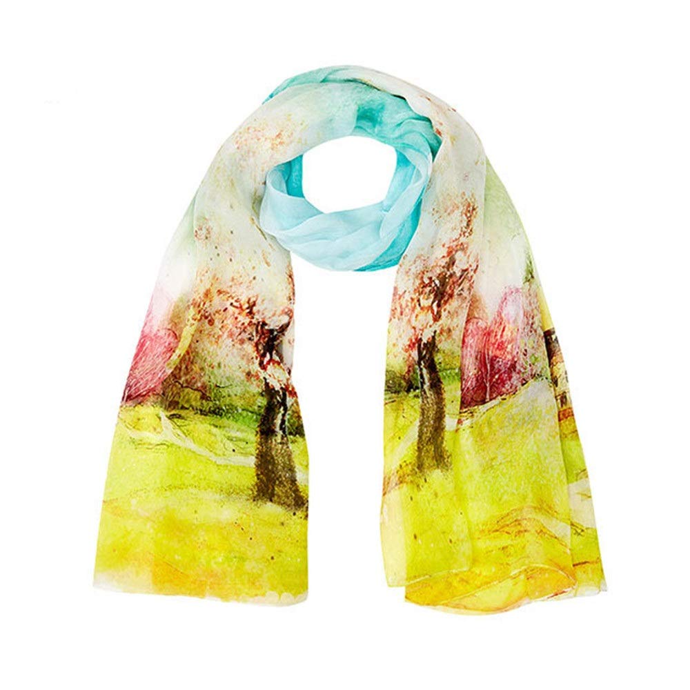 Pañuelos cuadrados de satén, Cuadrado Bufanda de cuello seda for mujer Mantón largo Estampado digital multicolor
