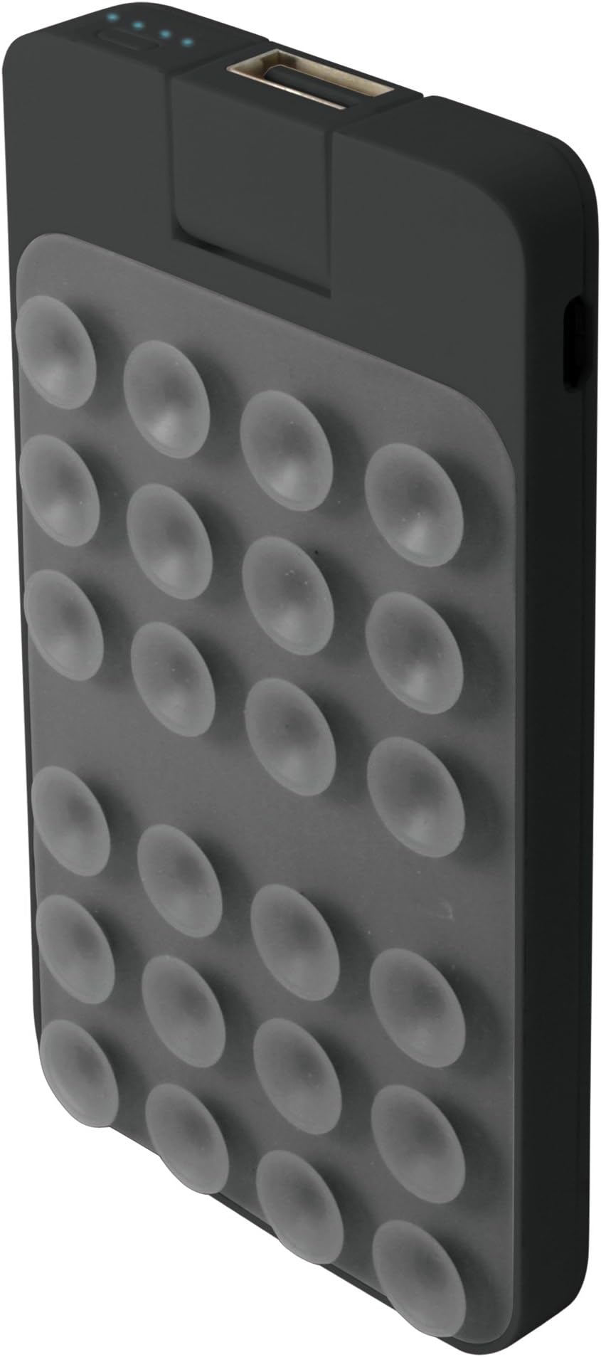 KSIX 3000mAh Power Bank with Rubber Suction and 15 cm Micro USB to USB Cable - Black