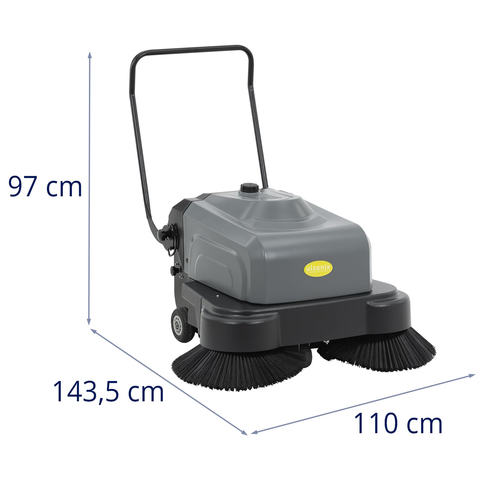 Spazzatrice aspirante - Funzionamento a batteria - 4.000 m²/h - 2 spazzole da 46 cm ciascuna Spazzatrice elettrica Spazzatrice con aspirazione Spazzatrice a batteria -
