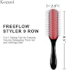 Cepillo clásico para cabello rizado. Cepillo negro de 9 hileras para desenredar, separar y dar forma. Para mujeres y hombres, cabello mojado o seco. 4