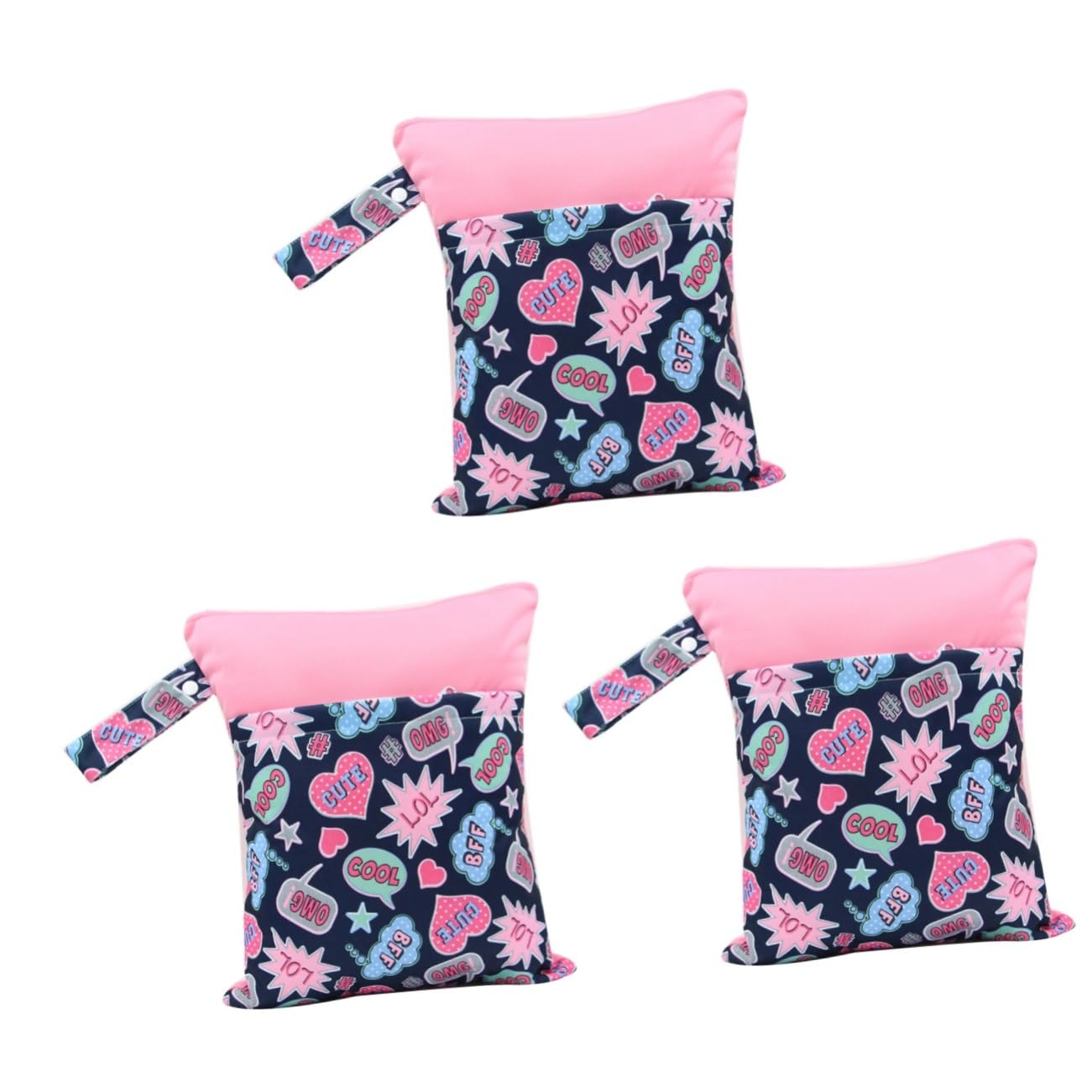 TOYANDONA 3pezzi Borsa Per Pannolini Con Cerniera e Doppi Tasche Design Per Viaggi e Uso Quotidiano