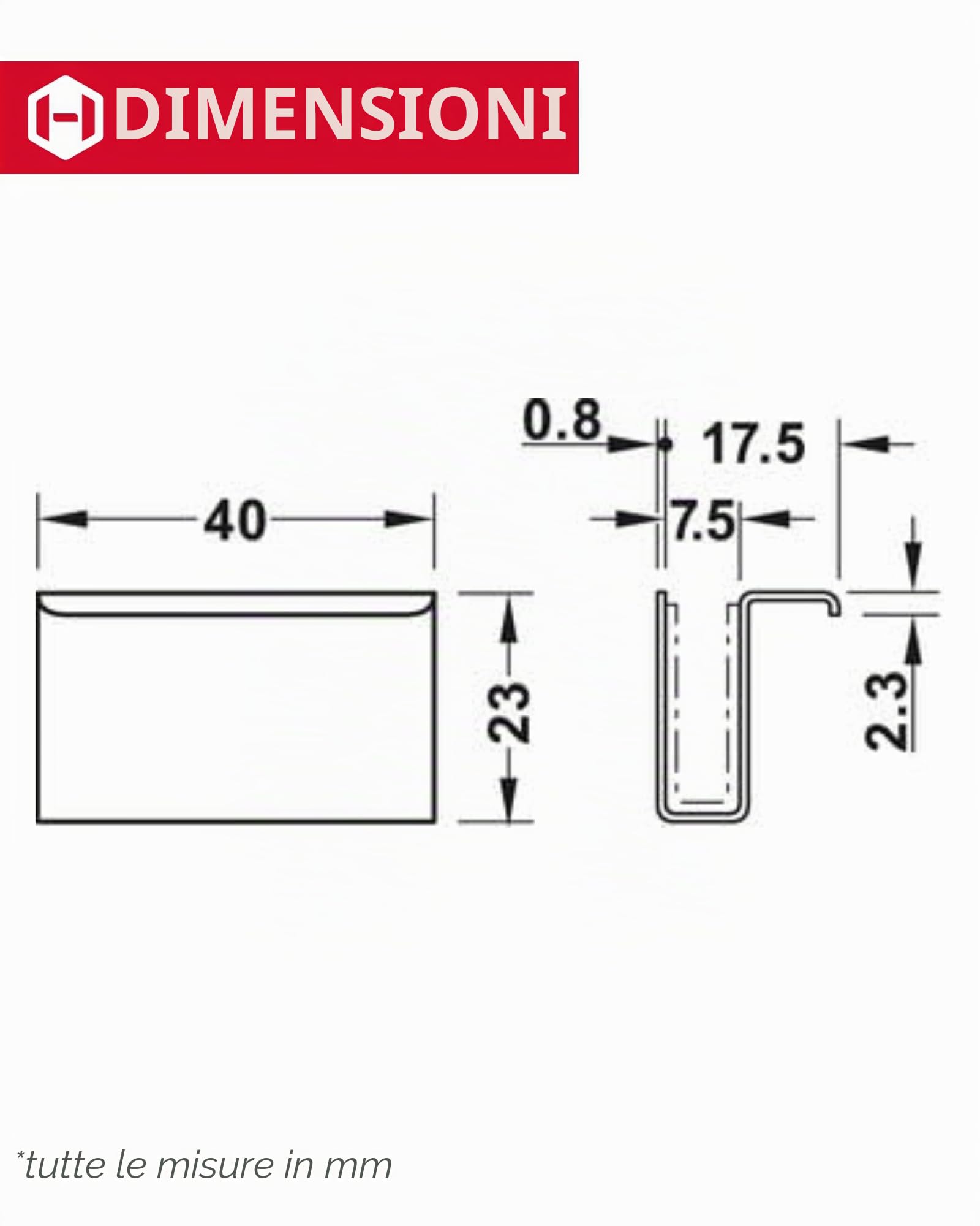 Gedotec Gancio magnetico cromato lucido - H6058 | 2 pezzi Piastra magnetica con maniglia di trazione | Lunghezza del gancio: 40 mm | Apertura a spinta - Cerniera per porte in vetro