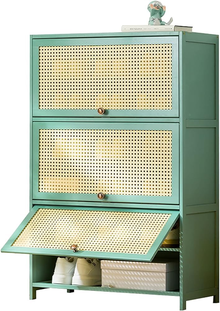 Meuble à chaussures en rotin pour couloir étroit et chambre moderne