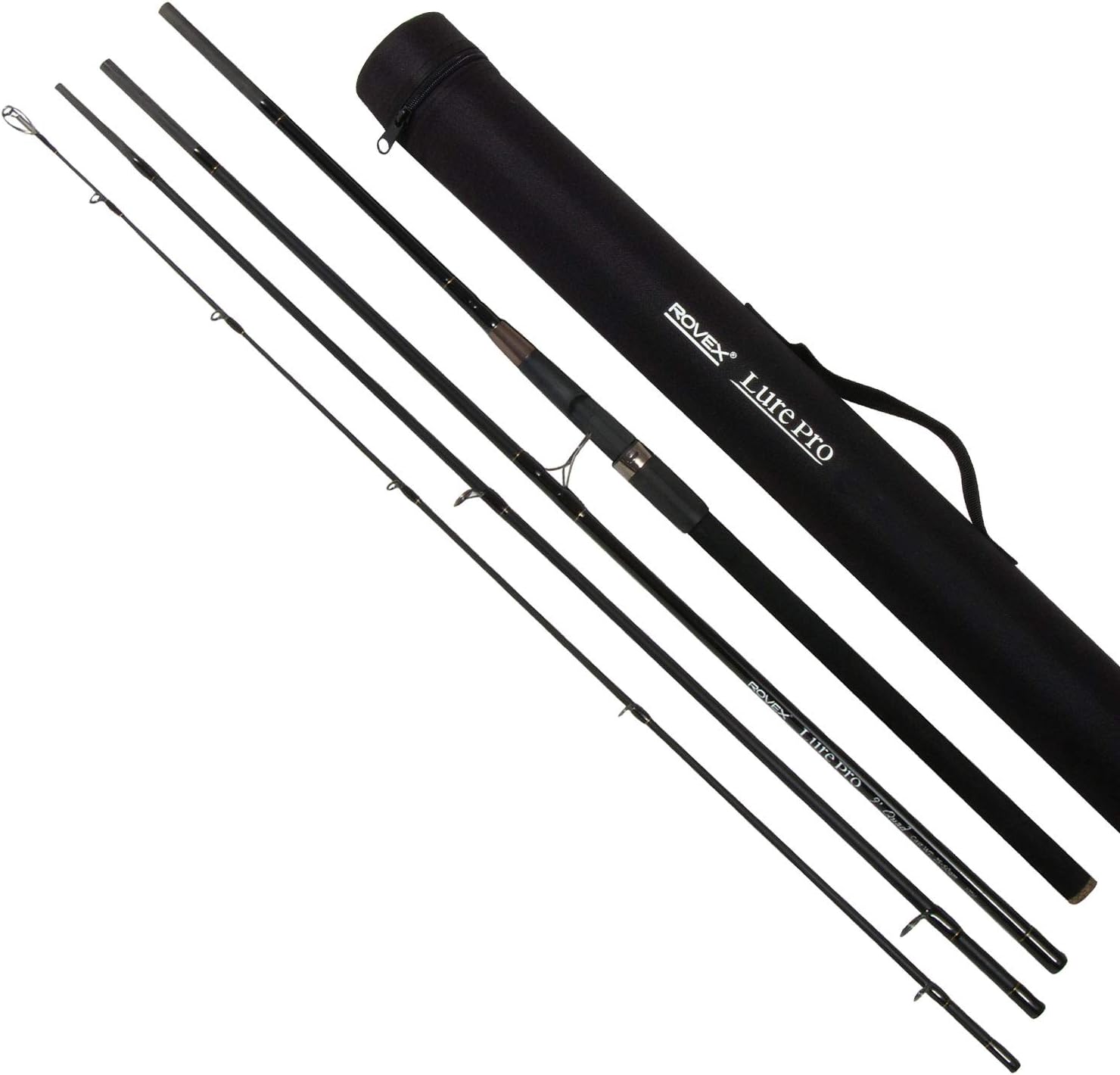Rovex Lure Pro Quad 4 pc Travel Spinning Rod in cordura tube 9ft