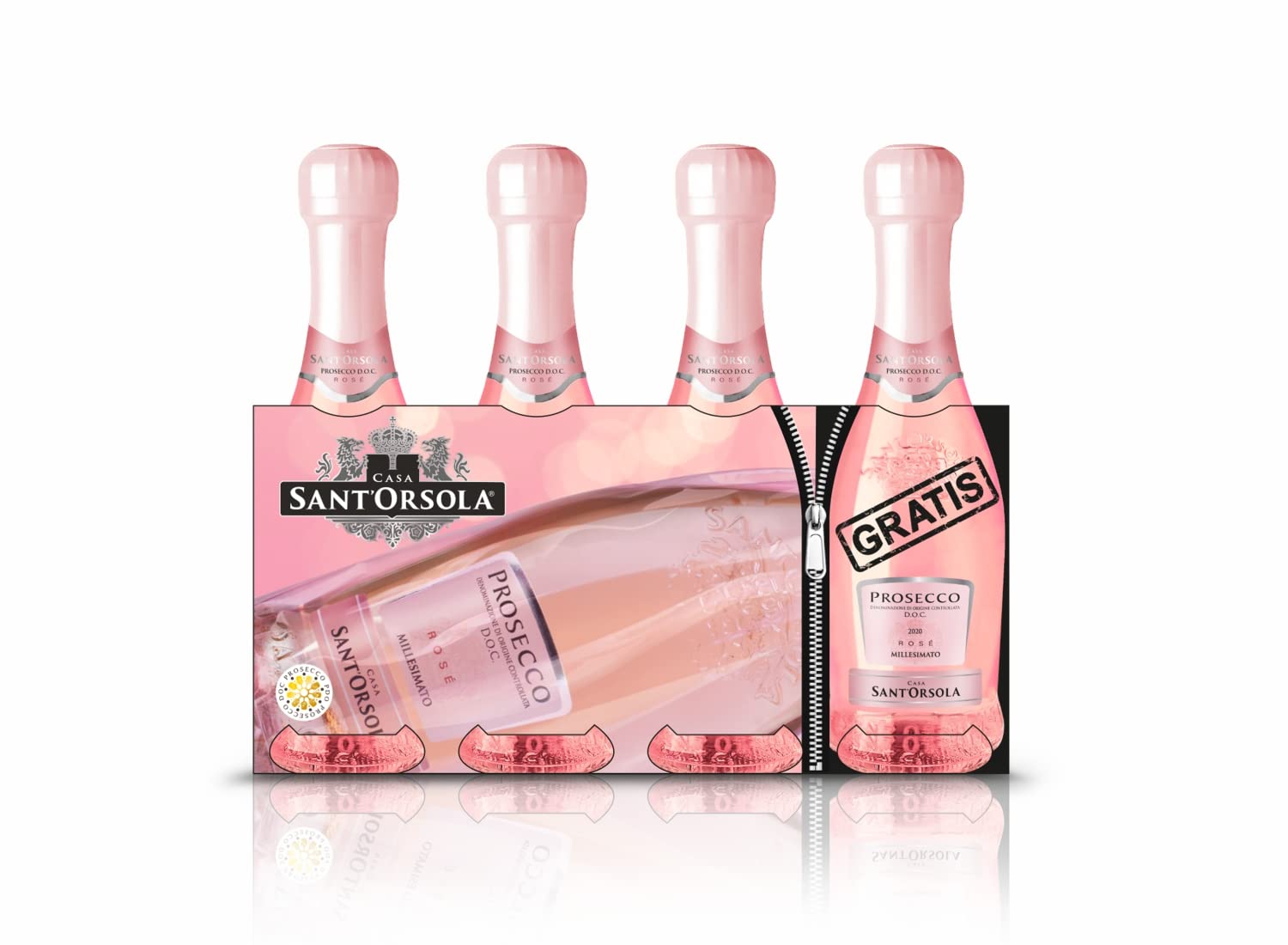 Sant'Orsola Prosecco D.O.C. Millesimato Rosè, Vino Espumoso Italiano, Pinot nero