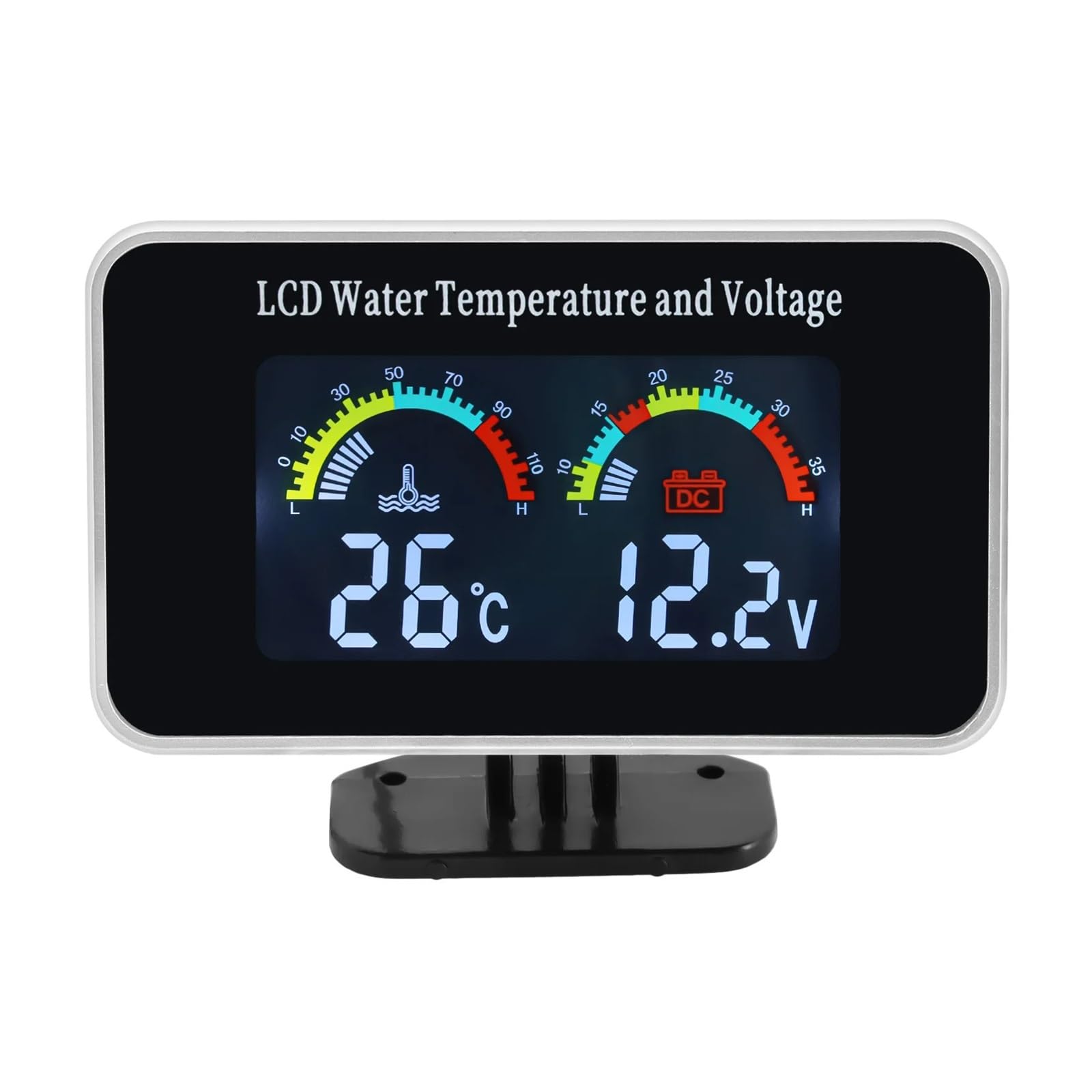 Voltmètre et jauge de température d'eau 12V étanche pour voiture - 7