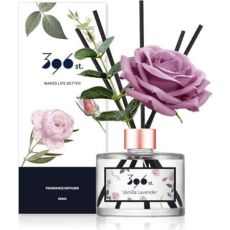 396 st. Rose Flower Reed Diffuser, Vanilla Lavender(Also Known as Garden Lavender), 200ml(6.7oz) / Reed Diffuser Sets, Scentsy Home Fragrance, Scented Oils, Home & Bathroom Décor