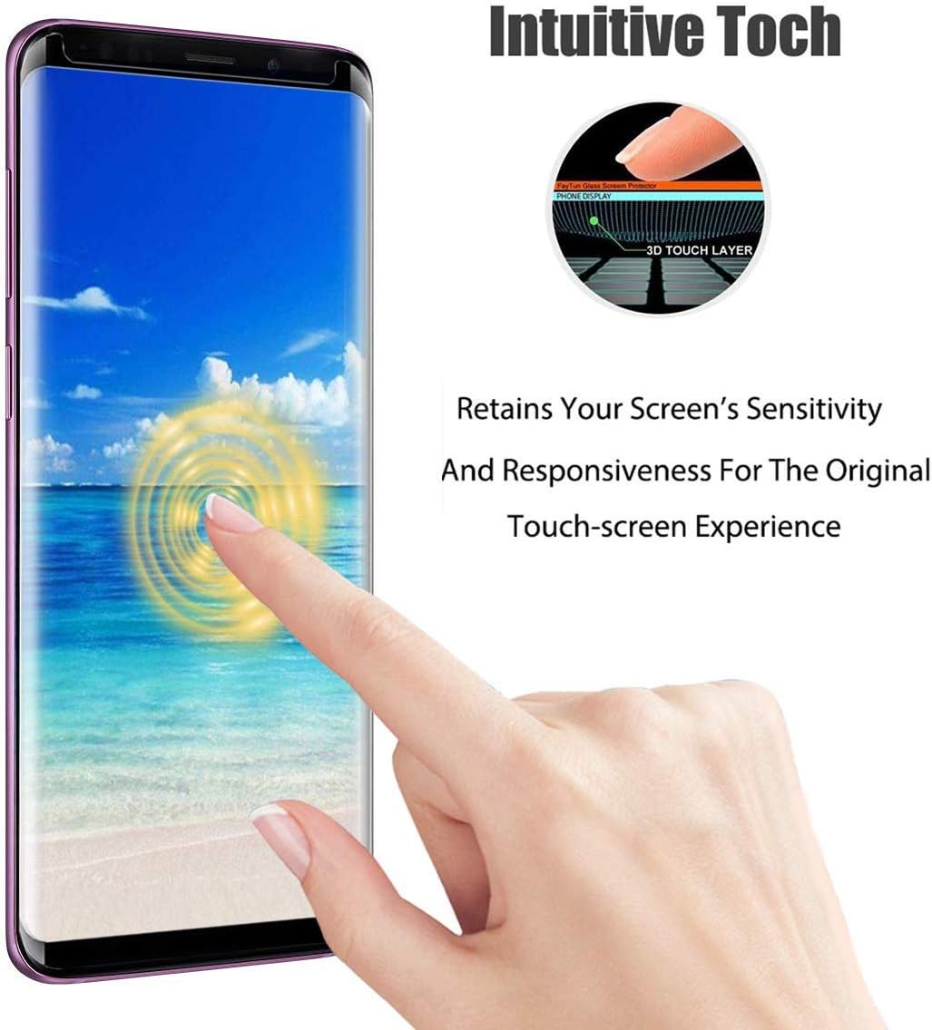 [2-Pack] Keklle Galaxy S9 Screen Protector, Case Friendly,Anti-Bubble,Anti-Scratch,9H Hardness 3D Curved Tempered Glass Film Comfortable for Samsung S9