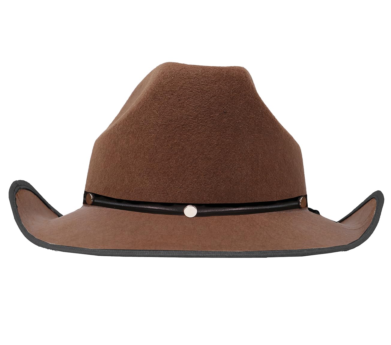 FIESTAS GUIRCA | Brown Felt Cowboy Hat (One Size) - Cowboy Costume Accessory for Wild West Parties and Carnival - Ideal for Unisex Adults - Brown