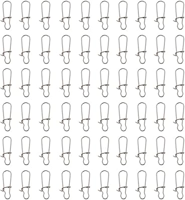 LIOOBO 100pcs Fishing Snap Connectors Stainless Steel High Strength Fishing Clips Heavy Duty Fishing Swivels Tools for Outdoor Activities Fishing Lovers Accessories 1. 2x0. 4 cm